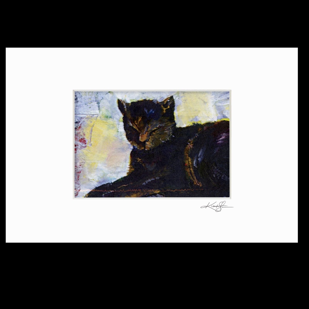 Cat Print in Mat from original painting by Kathy Morton Stanion - Baby Girl